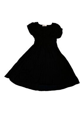 Seventeen Stars Full Skirt Solid Black Dress Small Puffy Sleeves Formal Casual